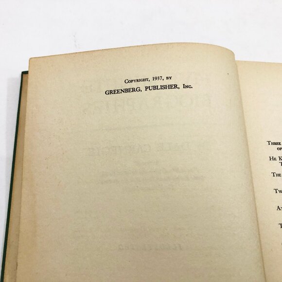 Five Minute Biographies Dale Carnegie First Edition 256 pages HB 1937 - Picture 7 of 14